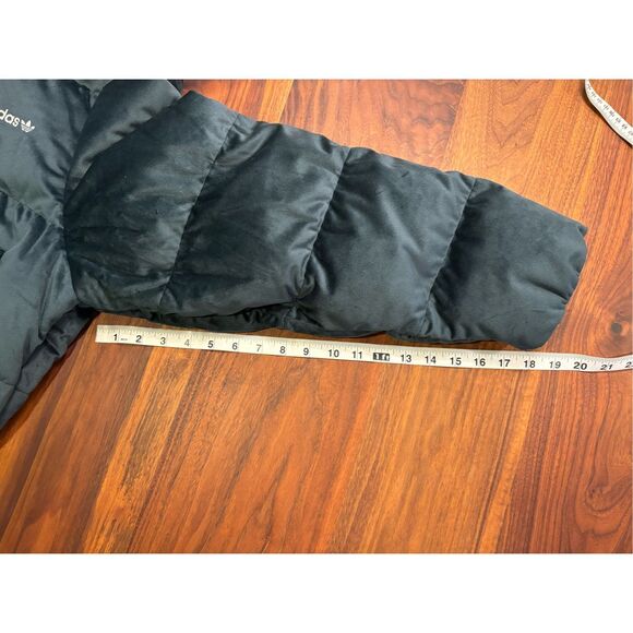 Adidas Women's Dark Green Velvet Down Full Zip Puffer Jacket Size Small NWT - Picture 5 of 14